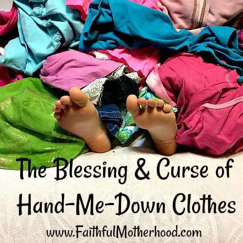 Hand-me-down clothes with feet sticking out Curse