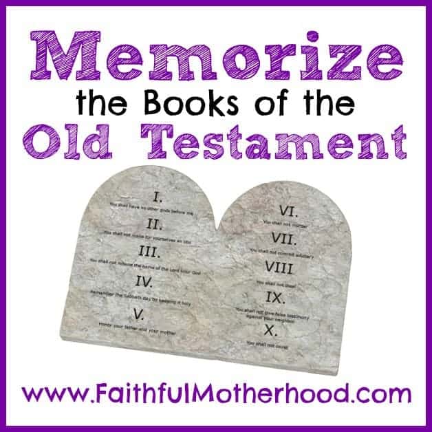 The 10 commandments on white. Title: Memorize the Books of the Old Testament