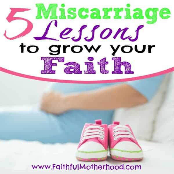 Pink shoes sitting apart from a pregnant woman. Title: 5 Miscarriage lessons to grow your faith. 
