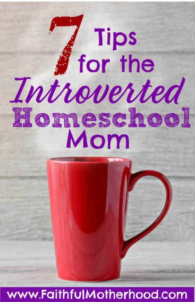 Are you exhausted homeschooling? Do you long for some peace and quiet? You might be an introverted homeschool mom. Surrounded by our children all day can be hard. Apply these fabulous 7 tips to become a more joyful introverted homeschool mom! #introvertedhomeschoolmom #introvertedhomeschooler #introvertmom #faithfulmotherhood #peacefulhomeschool 