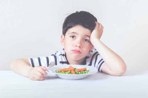 Boy upset with food