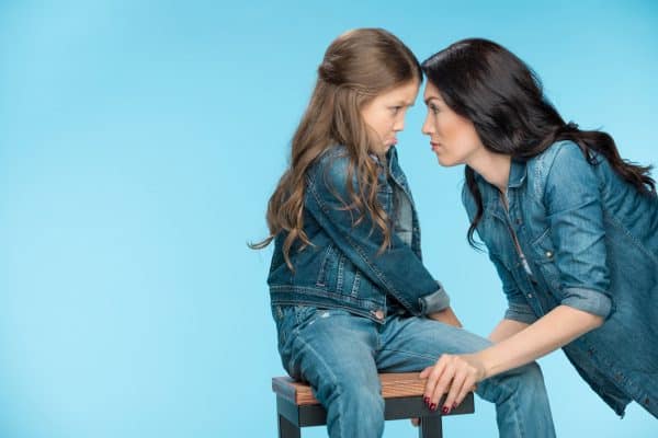 Mother and daughter upset