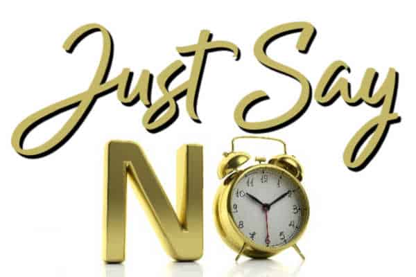 Just say no - with no as a clock - homeschool mom boundaries