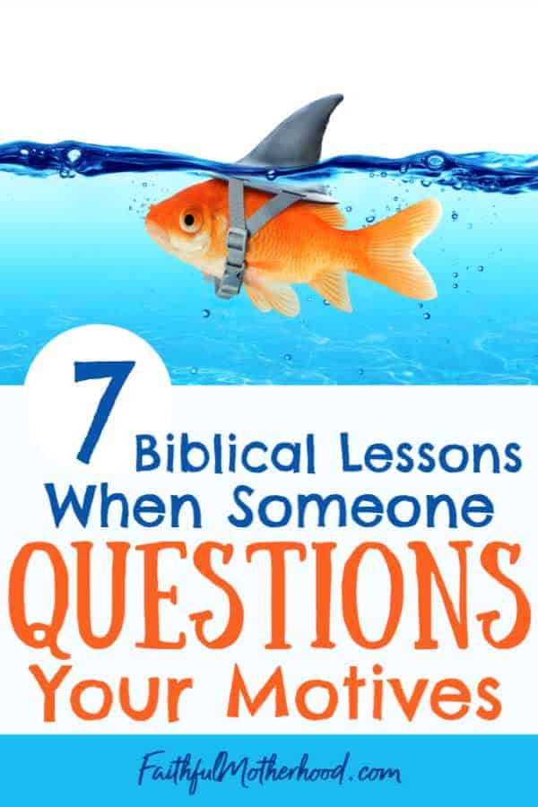 fish swimming with shark hat - title 7 biblical lessons when your motives are questioned.