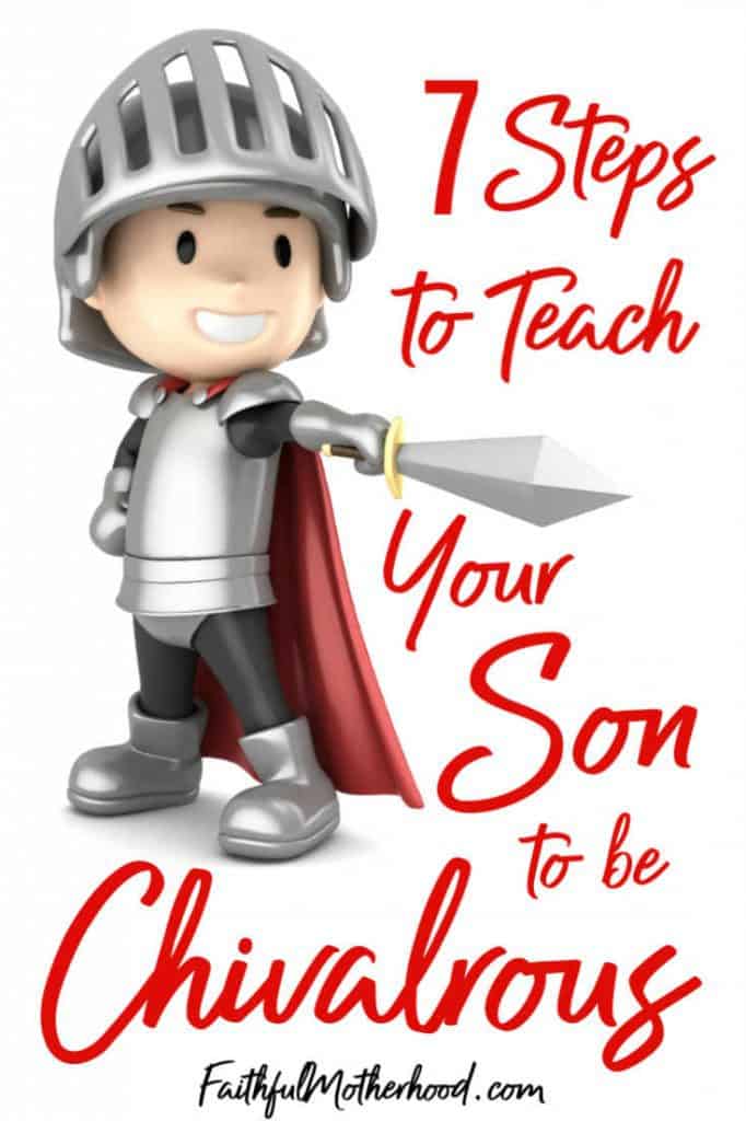 little boy knight holding sword - title: 7 steps to teach your son to be chivalrous