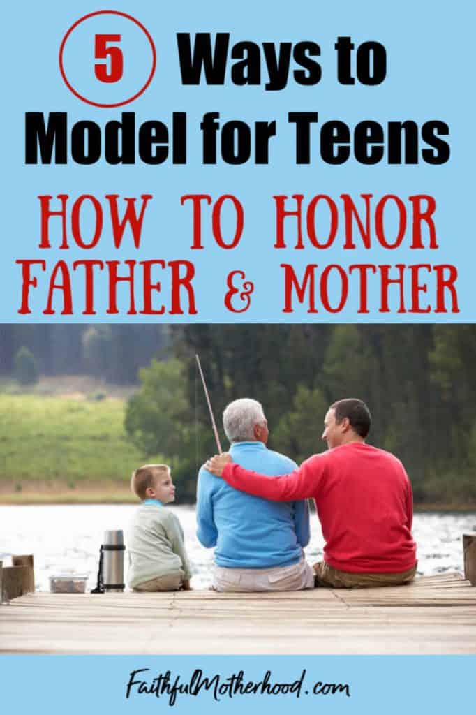 3 generations - grandfather, son, and grandson all fishing. Title - 5 ways to model for teens how to honor father & mother 