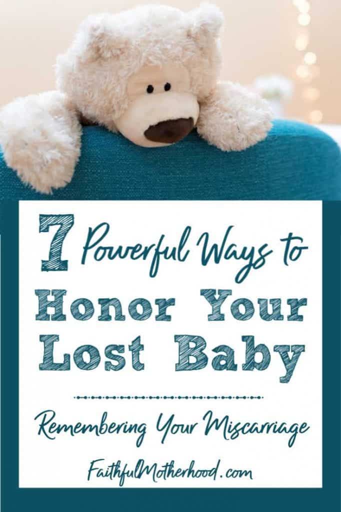 white teddy bear on teal couch - 7 powerful ways to honor your lost baby