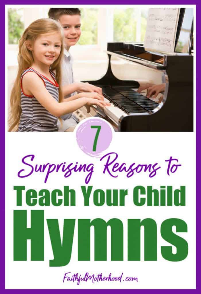 girl and boy playing piano - title - 7 surprising reasons to teach your child hymns