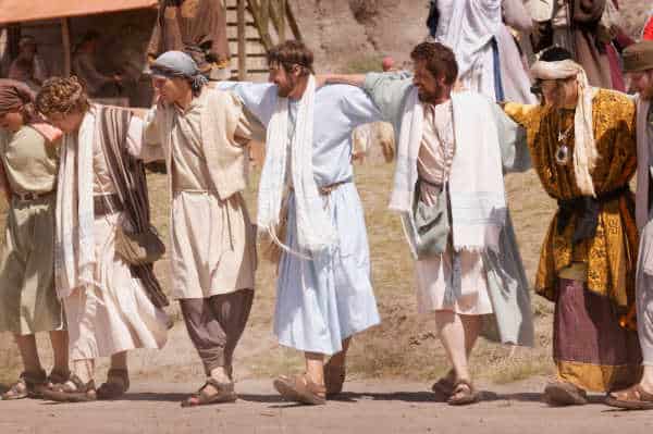 A group of men dressed like Jesus and his disciples.  They are doing life together just as Jesus did when he was discipling his apostles. 